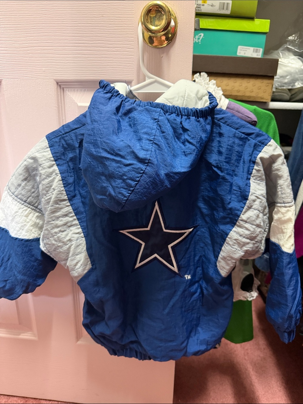 Kids Boys Small Cowboys Navy and White Pullover - Picture 3 of 4